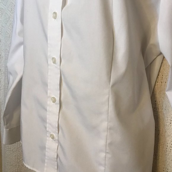 CLOSET CLEAROUT Classic White Button Down Shirt by Haggar  - Petites - Picture 3 of 8
